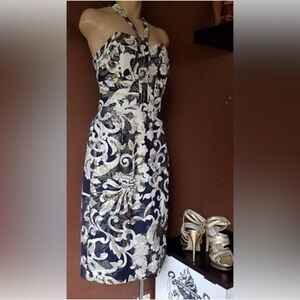 Milly of New York Strapless Dress in Black and Cream